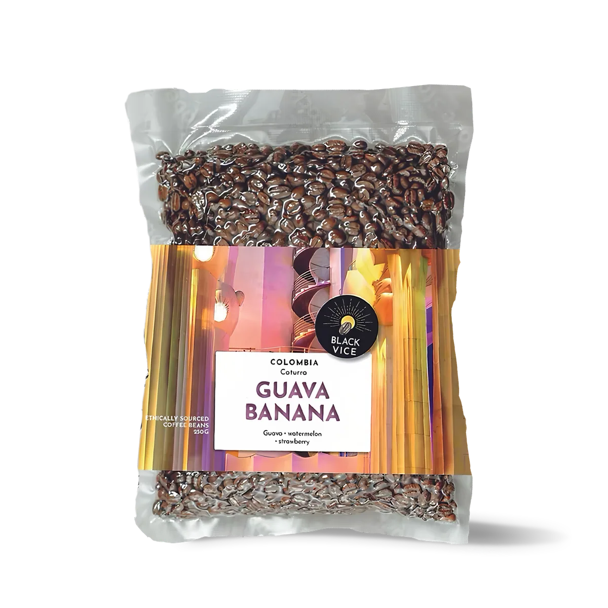 guava banana caturra hybrid natural coffee by black vice coffee roasters