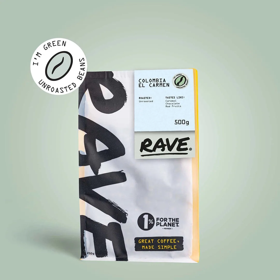 colombia el carmen green coffee beans coffee by rave coffee