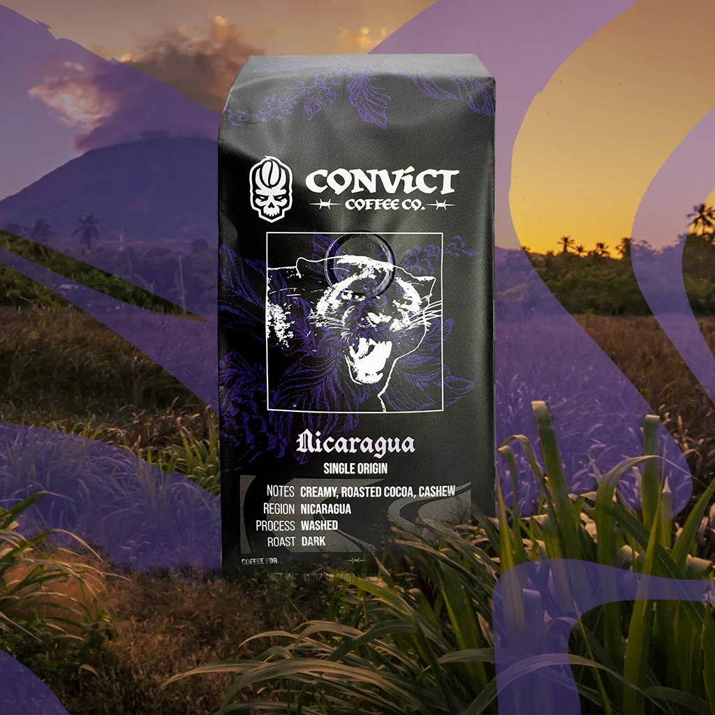 nicaragua washed dark roast coffee by convict coffee company