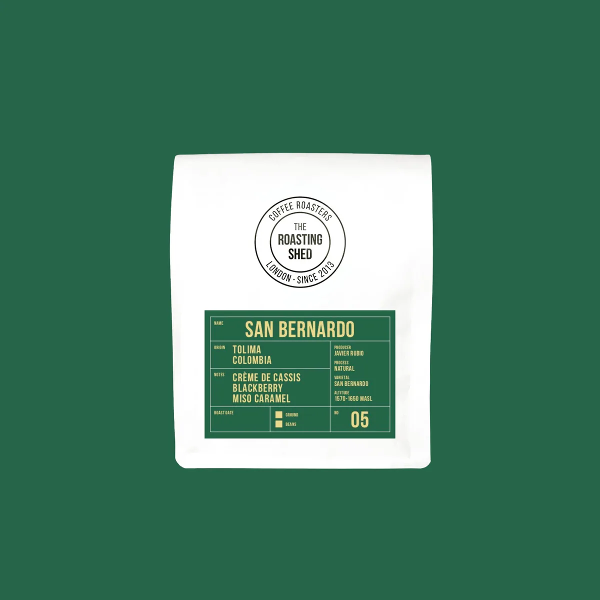 san bernardo - colombia coffee by the roasting shed hackney bridge