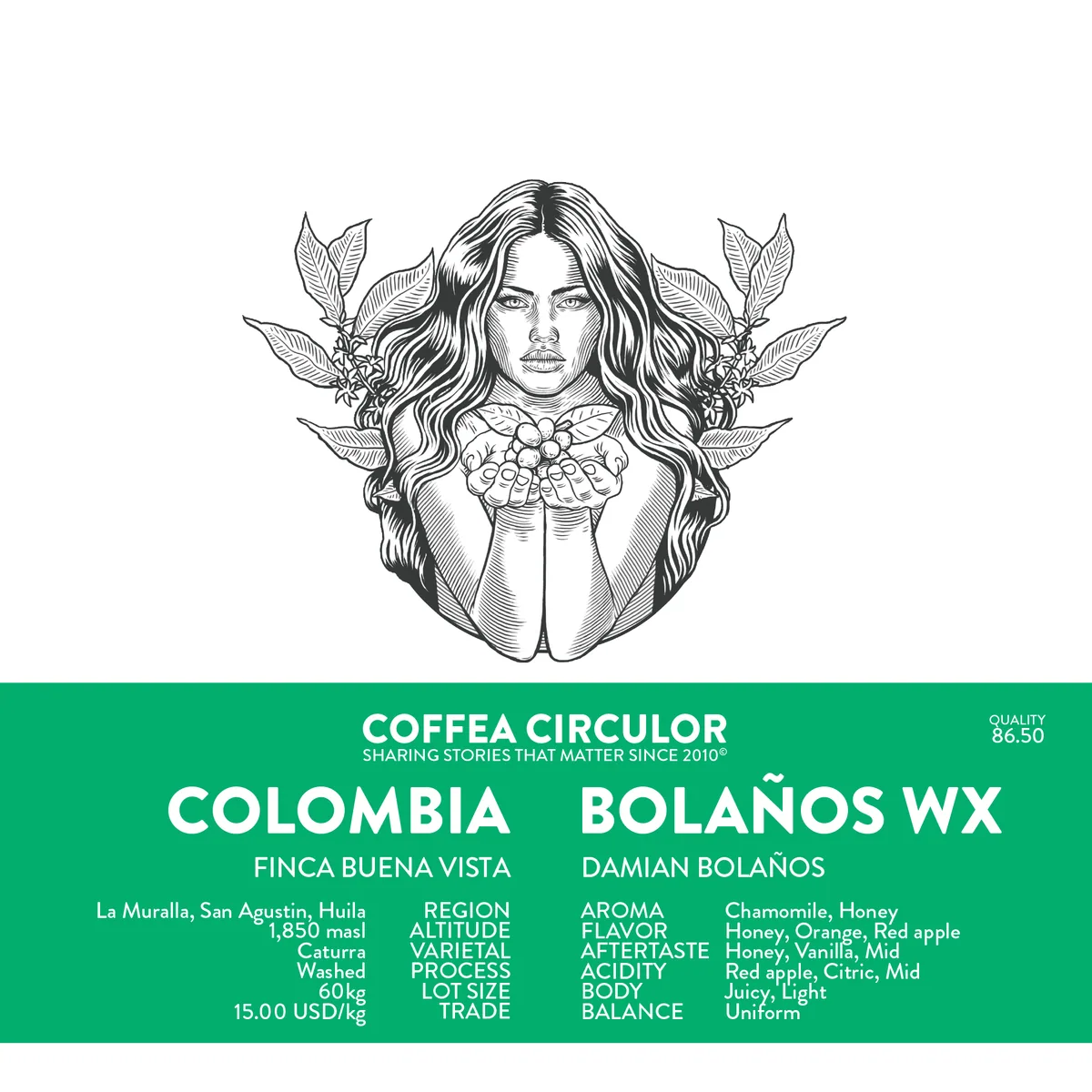 colombia bolanos caturra washed wx coffee by coffea circulor