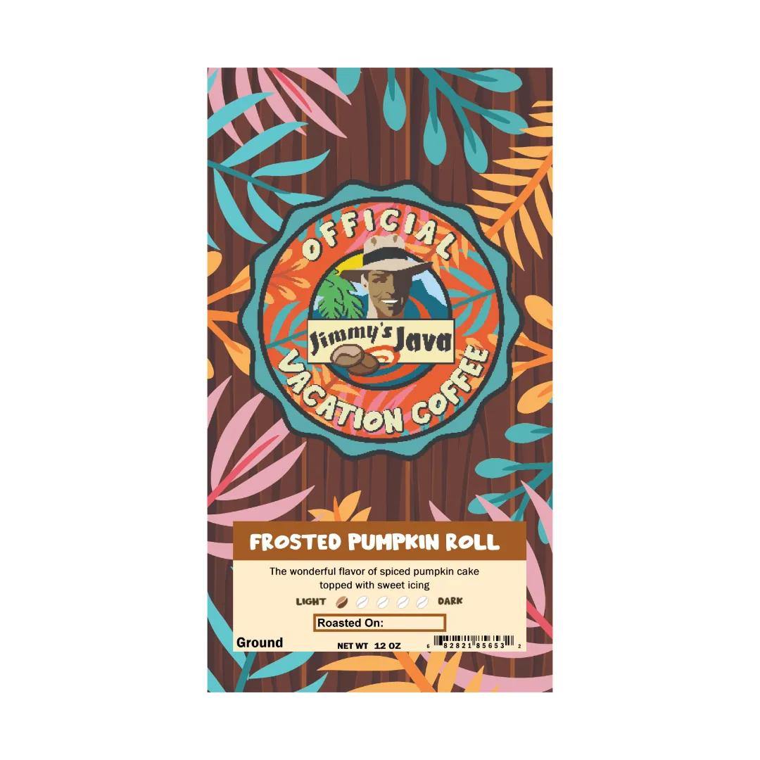 frosted pumpkin roll naturally flavored coffee coffee by jimmy's java