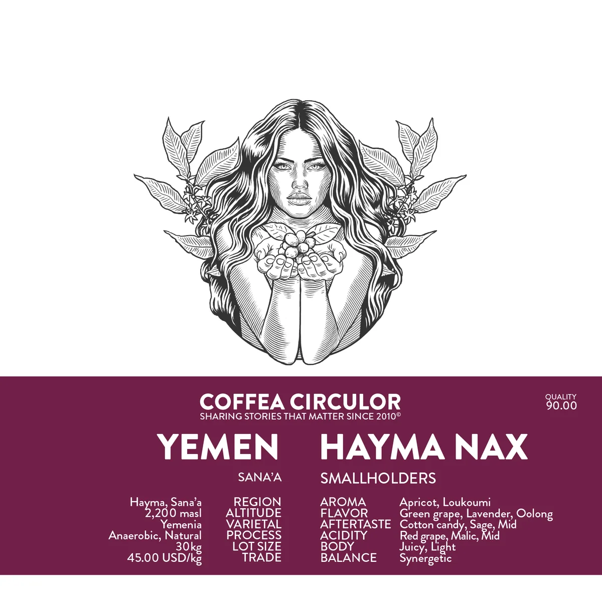 yemen hayma natural anaerobic nax - yemen coffee by coffea circulor