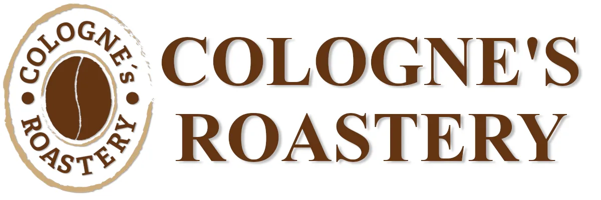 cologne's roastery logo with coffee bean emblem and brown typography., cologne's roastery, cologne