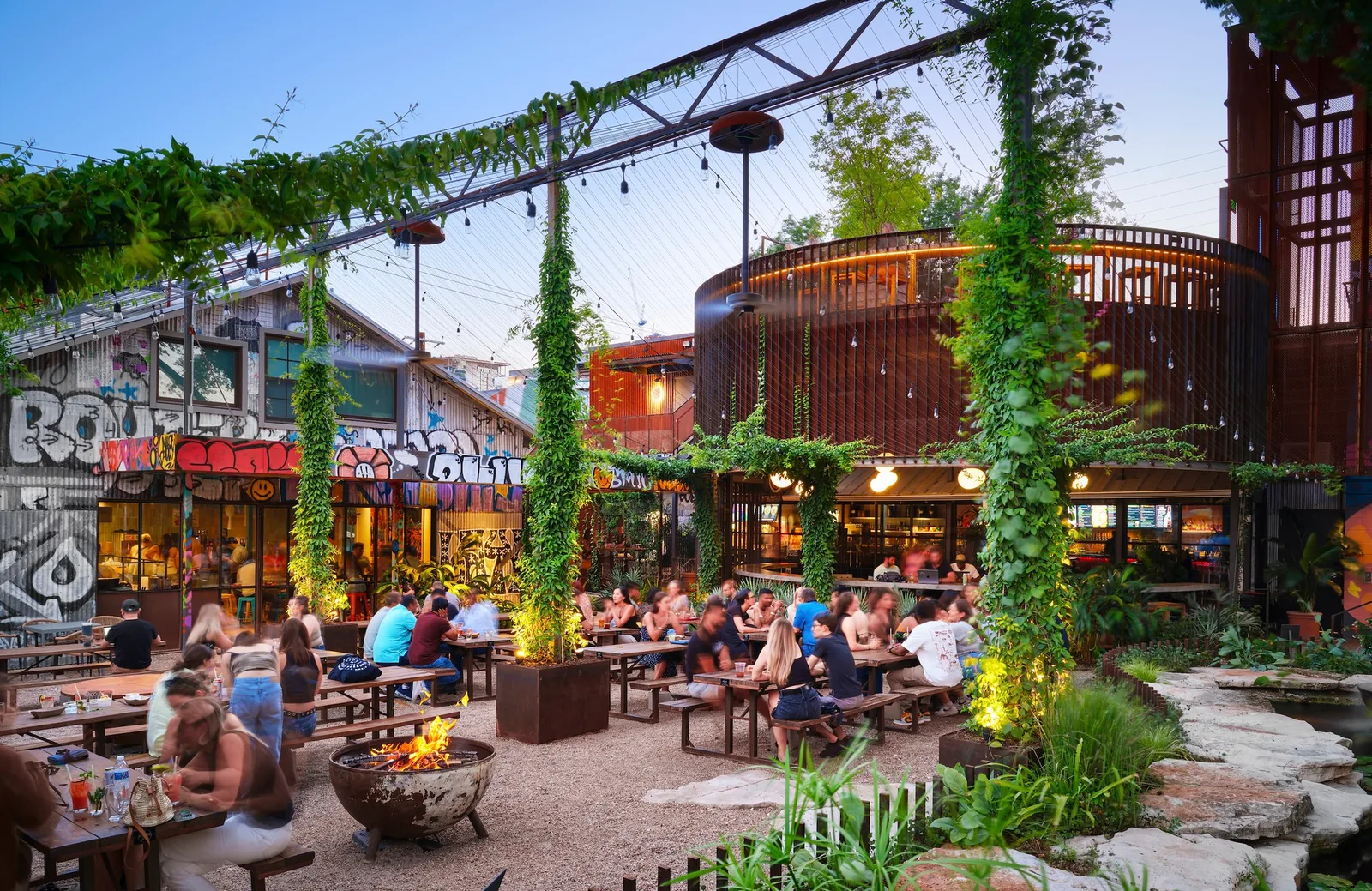 Cosmic Coffee + Beer Garden in Austin, specialty coffee cafe