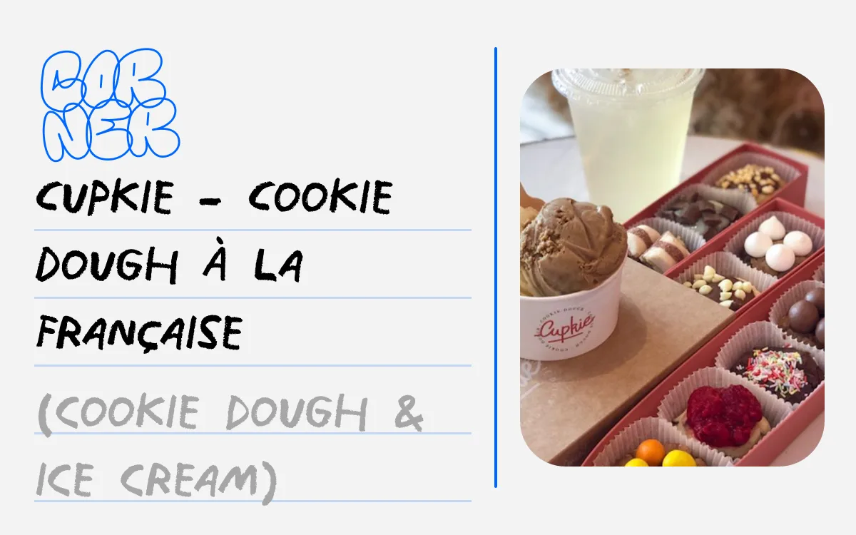 cookie dough ice cream shop menu with colorful truffle assortment and beverage display., cupkie - cookie dough & cookies à la