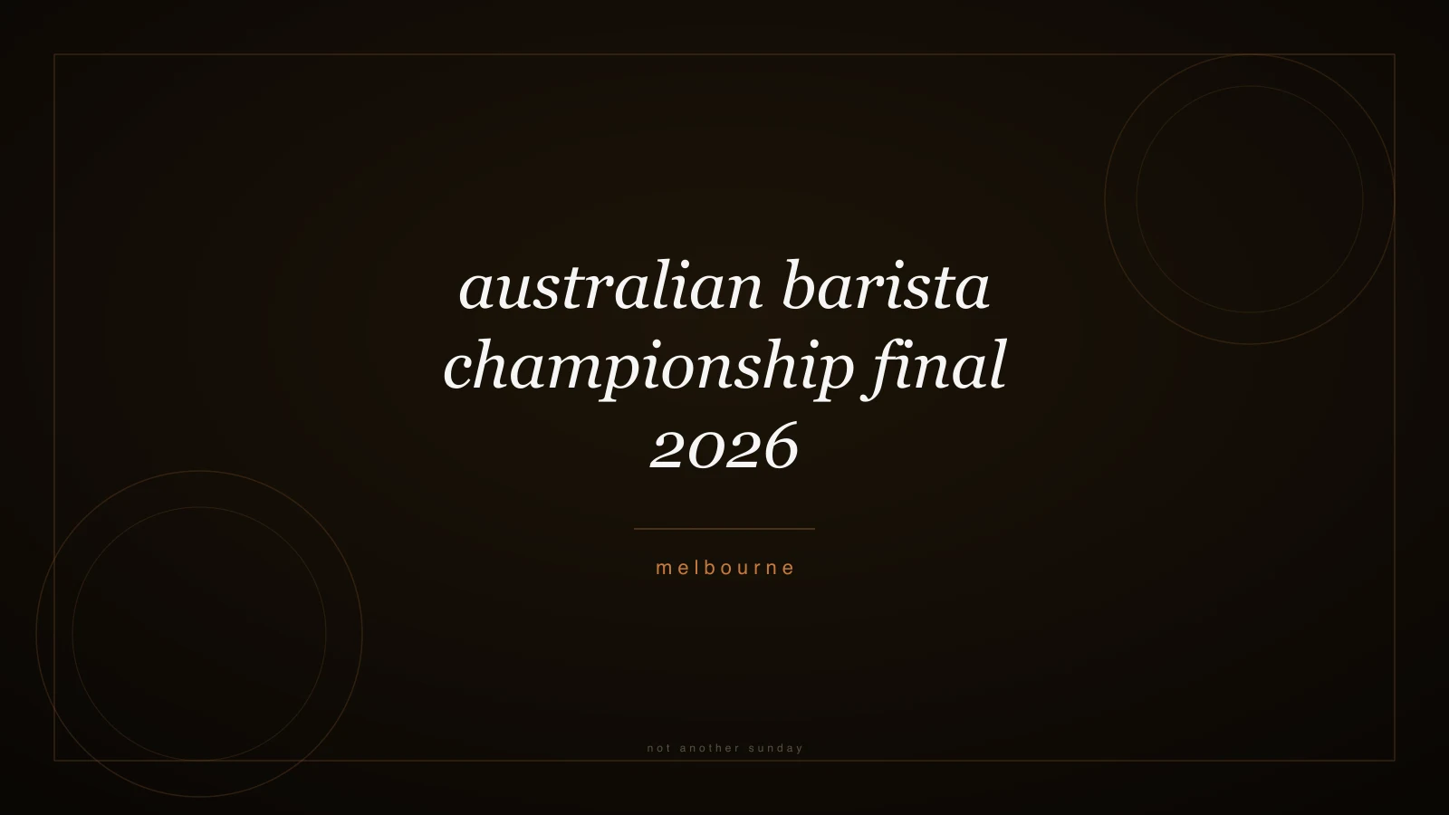 Australian Barista Championship Final 2026