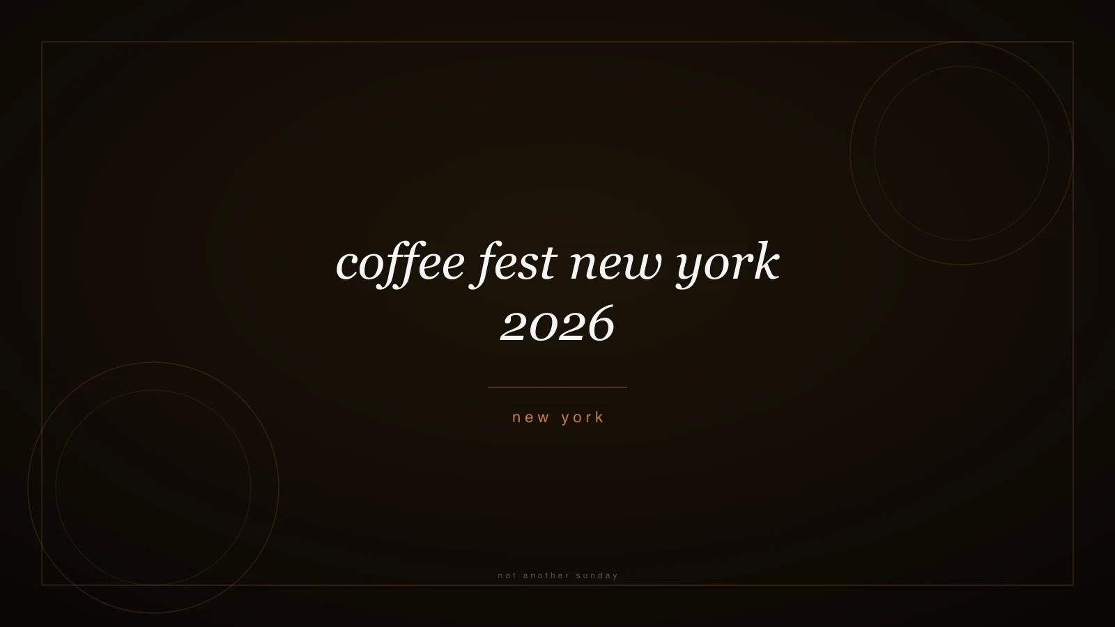 Coffee Fest New York 2026