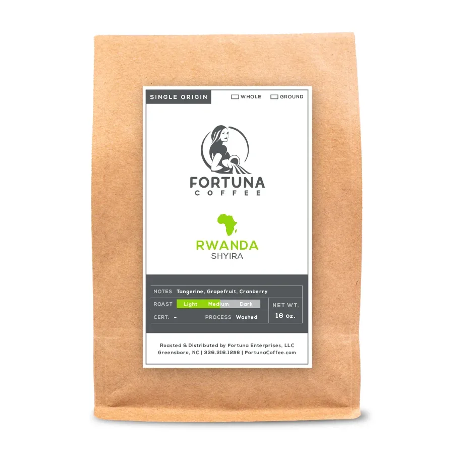 fortuna coffee rwanda shyira single origin coffee bag, 16 oz, light roast., fortuna coffee, greensboro
