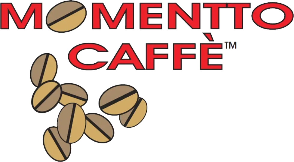 memento caffè logo with red text and illustrated coffee beans., momentto coffee roasters, chandler