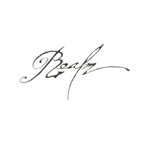 handwritten signature reading "psalm" with a flourishing pen stroke above it., realm coffee co., new york city