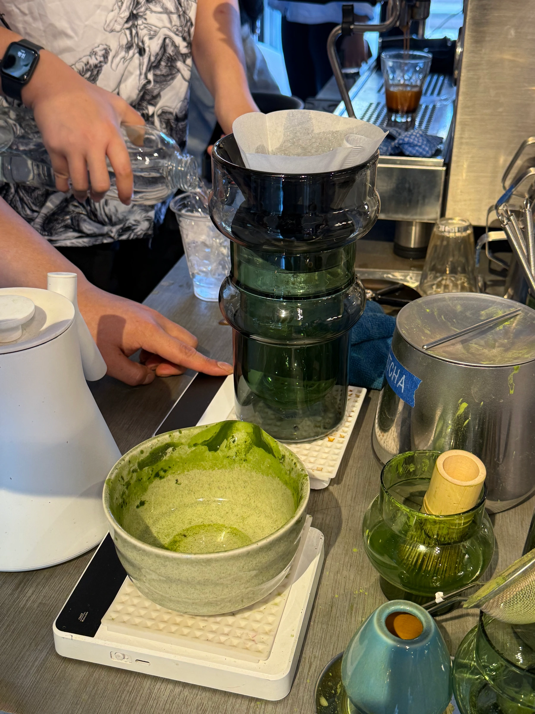 Matcha preparation at Tita's Coffee