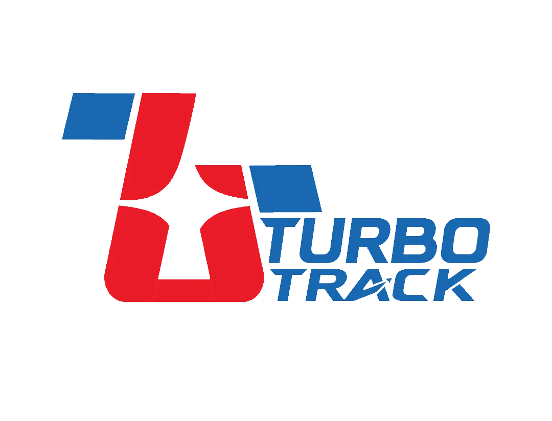 turbo track logo featuring red and blue geometric shapes with italicized text., turbo track, gurugram